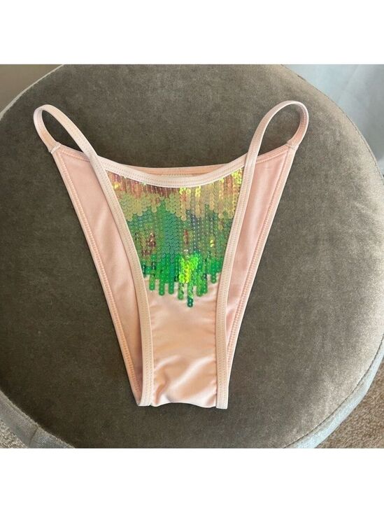 wild fable Other - Wild Fable light pink sequin high waisted bikini bottoms Sz XXS NWOT